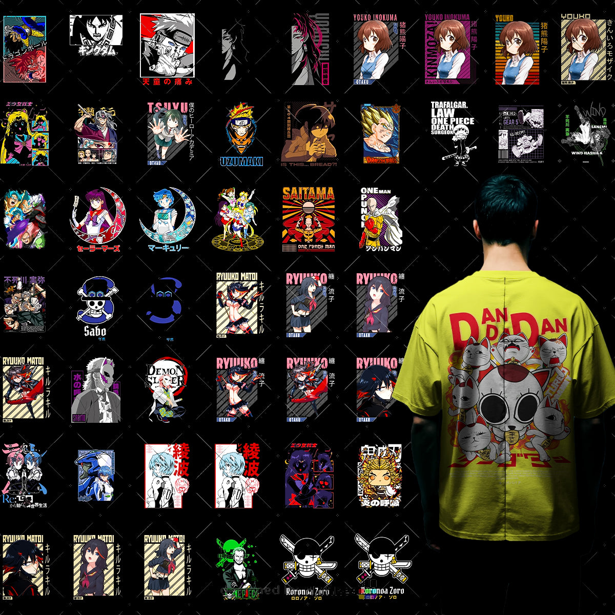 500+ 🔥 Premium Anime T-Shirt Design Bundle | POD & Clothing Brand Pack