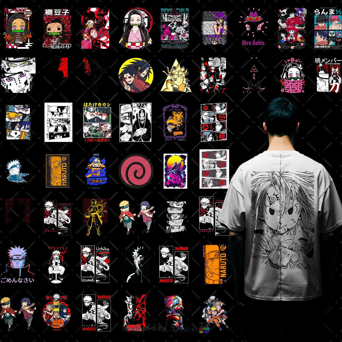 500+ 🔥 Premium Anime T-Shirt Design Bundle | POD & Clothing Brand Pack