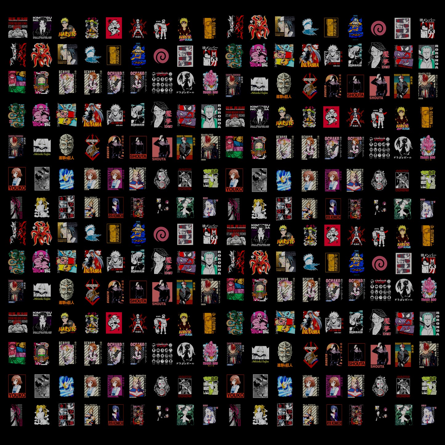 500+ 🔥 Premium Anime T-Shirt Design Bundle | POD & Clothing Brand Pack