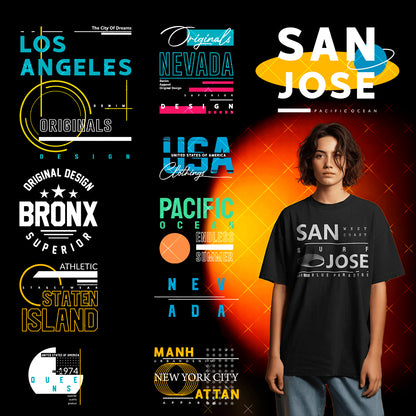175+ Premium Typography T-Shirt Design Bundle –  Digital Download. 100% Editable Files (PNG, SVG, AI).