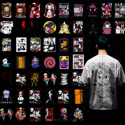 500+ 🔥 Premium Anime T-Shirt Design Bundle | POD & Clothing Brand Pack